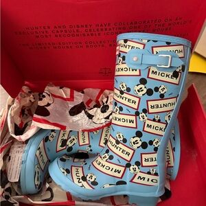 Hunter Kids Blue Mickey Mouse Rain Boots